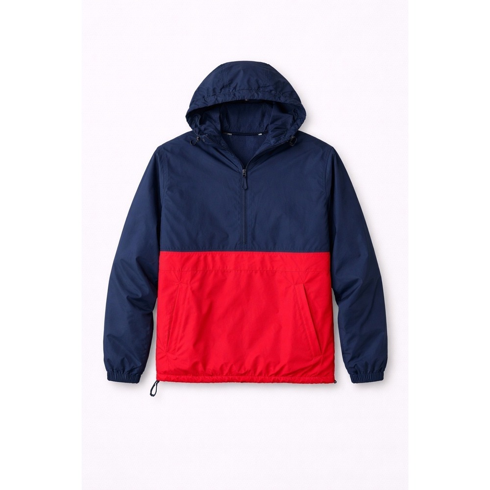 Swiss Tech Men's Colorblock Pullover Windbreaker Jacket‎ Navy Red Size M
